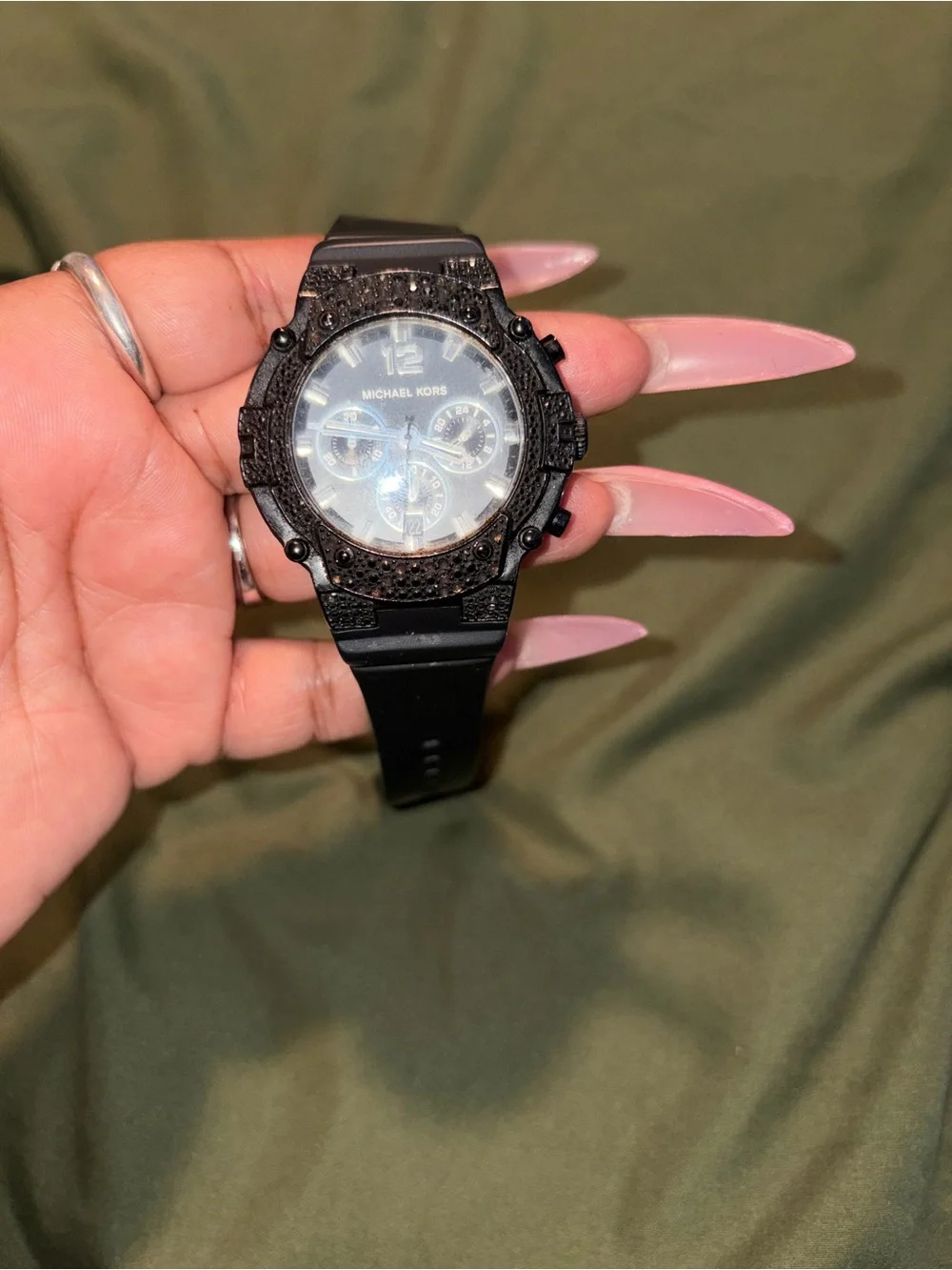 Michael Kors Black Men's Chronograph Silicone Strap Watch